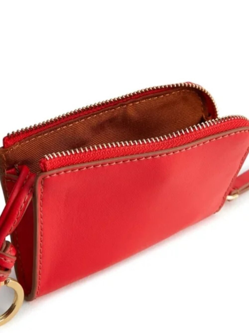 Vera Bradley Goji Berry Red Leather Zip Card Pouch/NWT - Picture 2 of 8